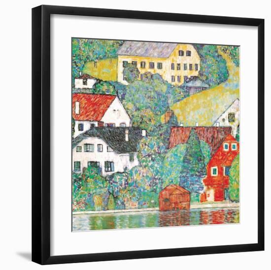 Houses at Unterach-Gustav Klimt-Framed Art Print