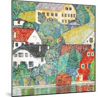 Houses at Unterach-Gustav Klimt-Mounted Art Print