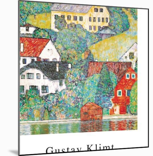 Houses at Unterach-Gustav Klimt-Mounted Art Print