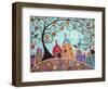 Houses Barn Birds & Swirl Tree-Karla Gerard-Framed Giclee Print