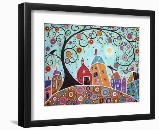 Houses Barn Birds & Swirl Tree-Karla Gerard-Framed Giclee Print