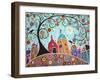 Houses Barn Birds & Swirl Tree-Karla Gerard-Framed Giclee Print