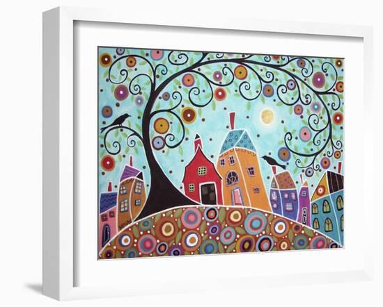 Houses Barn Birds & Swirl Tree-Karla Gerard-Framed Giclee Print