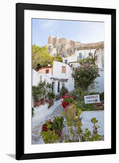 Houses Below Acropolis, Athens, Greece-Peter Adams-Framed Photographic Print