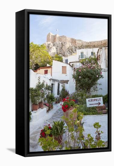 Houses Below Acropolis, Athens, Greece-Peter Adams-Framed Stretched Canvas
