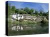 Houses Beside the Comford Mill Pond, Matlock, Derbyshire, England, United Kingdom-Tony Waltham-Stretched Canvas