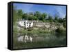 Houses Beside the Comford Mill Pond, Matlock, Derbyshire, England, United Kingdom-Tony Waltham-Framed Stretched Canvas