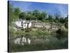 Houses Beside the Comford Mill Pond, Matlock, Derbyshire, England, United Kingdom-Tony Waltham-Stretched Canvas