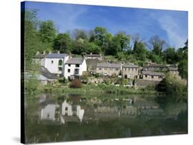 Houses Beside the Comford Mill Pond, Matlock, Derbyshire, England, United Kingdom-Tony Waltham-Stretched Canvas