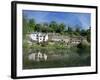 Houses Beside the Comford Mill Pond, Matlock, Derbyshire, England, United Kingdom-Tony Waltham-Framed Photographic Print