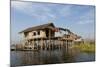 Houses Built on Stilts in the Village of Nampan on the Edge of Inle Lake-Lee Frost-Mounted Photographic Print