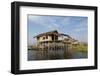 Houses Built on Stilts in the Village of Nampan on the Edge of Inle Lake-Lee Frost-Framed Photographic Print