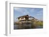 Houses Built on Stilts in the Village of Nampan on the Edge of Inle Lake-Lee Frost-Framed Photographic Print