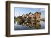 Houses Built on Stilts in the Village of Nampan on the Edge of Inle Lake-Lee Frost-Framed Photographic Print