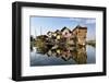 Houses Built on Stilts in the Village of Nampan on the Edge of Inle Lake-Lee Frost-Framed Photographic Print