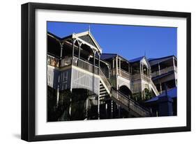 Houses Built on Stilts, Paddington, Brisbane, Australia-null-Framed Giclee Print