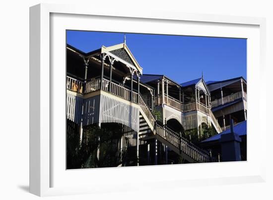 Houses Built on Stilts, Paddington, Brisbane, Australia-null-Framed Giclee Print