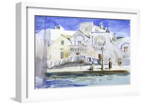 Houses by a Canal with a Washing Line, C1864-1930-Anna Lea Merritt-Framed Giclee Print