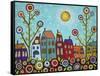 Houses, Flowers-Karla Gerard-Framed Stretched Canvas