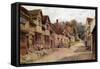 Houses Formerly Occupied by Weavers, Kersey, Suffolk-Alfred Robert Quinton-Framed Stretched Canvas