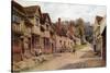 Houses Formerly Occupied by Weavers, Kersey, Suffolk-Alfred Robert Quinton-Stretched Canvas