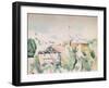 'Houses in a Landscape', 1923-Paul Cezanne-Framed Giclee Print