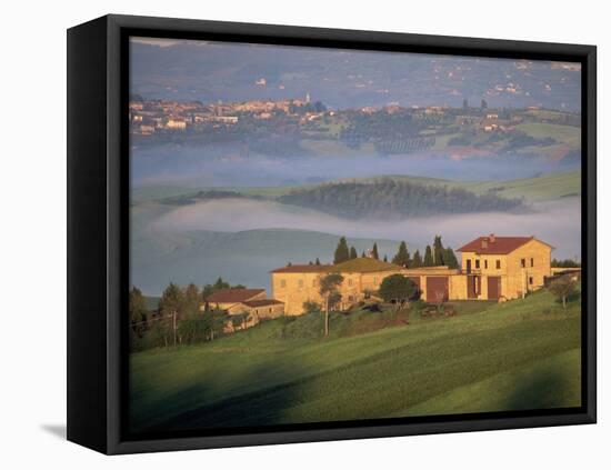 Houses in a Misty Landscape Near Pienza, Siena Province, Tuscany, Italy, Europe-Morandi Bruno-Framed Stretched Canvas
