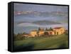 Houses in a Misty Landscape Near Pienza, Siena Province, Tuscany, Italy, Europe-Morandi Bruno-Framed Stretched Canvas