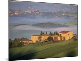 Houses in a Misty Landscape Near Pienza, Siena Province, Tuscany, Italy, Europe-Morandi Bruno-Mounted Photographic Print