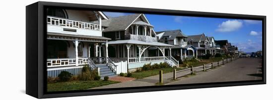 Houses in a Town, Oak Bluffs, Martha's Vineyard, Dukes County, Massachusetts, USA-null-Framed Stretched Canvas