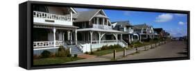 Houses in a Town, Oak Bluffs, Martha's Vineyard, Dukes County, Massachusetts, USA-null-Framed Stretched Canvas