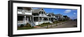 Houses in a Town, Oak Bluffs, Martha's Vineyard, Dukes County, Massachusetts, USA-null-Framed Photographic Print