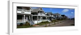 Houses in a Town, Oak Bluffs, Martha's Vineyard, Dukes County, Massachusetts, USA-null-Framed Photographic Print