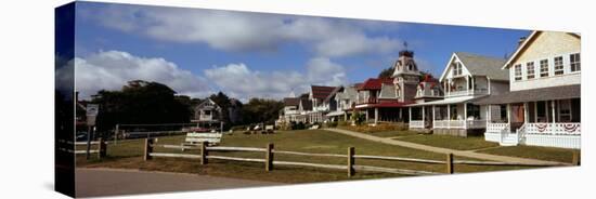 Houses in a Town, Oak Bluffs, Martha's Vineyard, Dukes County, Massachusetts, USA-null-Stretched Canvas