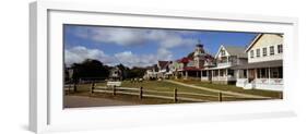 Houses in a Town, Oak Bluffs, Martha's Vineyard, Dukes County, Massachusetts, USA-null-Framed Photographic Print