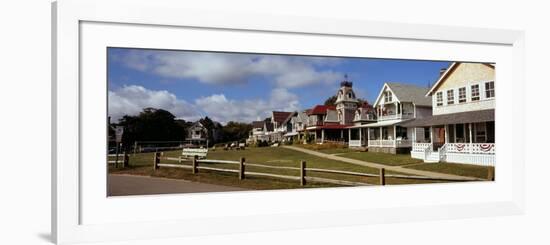 Houses in a Town, Oak Bluffs, Martha's Vineyard, Dukes County, Massachusetts, USA-null-Framed Photographic Print