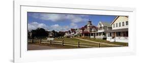 Houses in a Town, Oak Bluffs, Martha's Vineyard, Dukes County, Massachusetts, USA-null-Framed Photographic Print