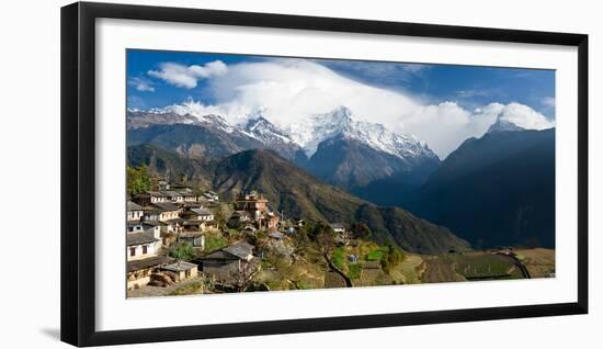 Houses in a Town on a Hill, Ghandruk, Annapurna Range, Himalayas, Nepal-null-Framed Photographic Print