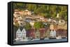 Houses in Bryggen and Vagen Harbor-Jon Hicks-Framed Stretched Canvas