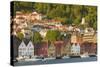 Houses in Bryggen and Vagen Harbor-Jon Hicks-Stretched Canvas