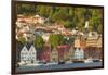 Houses in Bryggen and Vagen Harbor-Jon Hicks-Framed Photographic Print