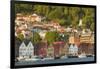 Houses in Bryggen and Vagen Harbor-Jon Hicks-Framed Photographic Print