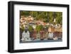 Houses in Bryggen and Vagen Harbor-Jon Hicks-Framed Photographic Print