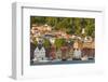 Houses in Bryggen and Vagen Harbor-Jon Hicks-Framed Photographic Print