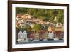 Houses in Bryggen and Vagen Harbor-Jon Hicks-Framed Photographic Print