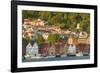 Houses in Bryggen and Vagen Harbor-Jon Hicks-Framed Photographic Print