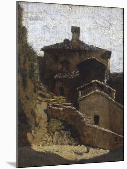 Houses in Lerici-Vincenzo Cabianca-Mounted Giclee Print