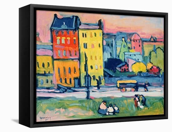 Houses in Munich, 1908-Wassily Kandinsky-Framed Stretched Canvas