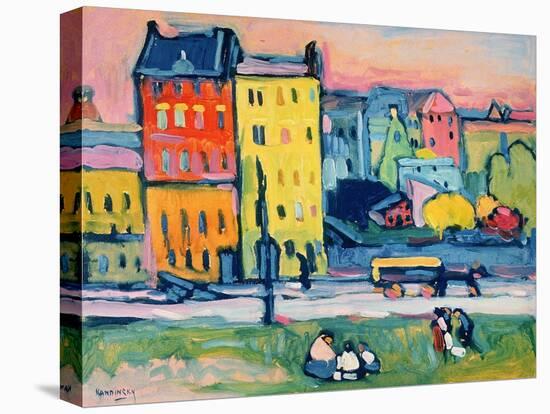 Houses in Munich, 1908-Wassily Kandinsky-Stretched Canvas