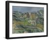 Houses in Provence: The Riaux Valley near L'Estaque, by Paul Cezanne,-Paul Cezanne-Framed Art Print